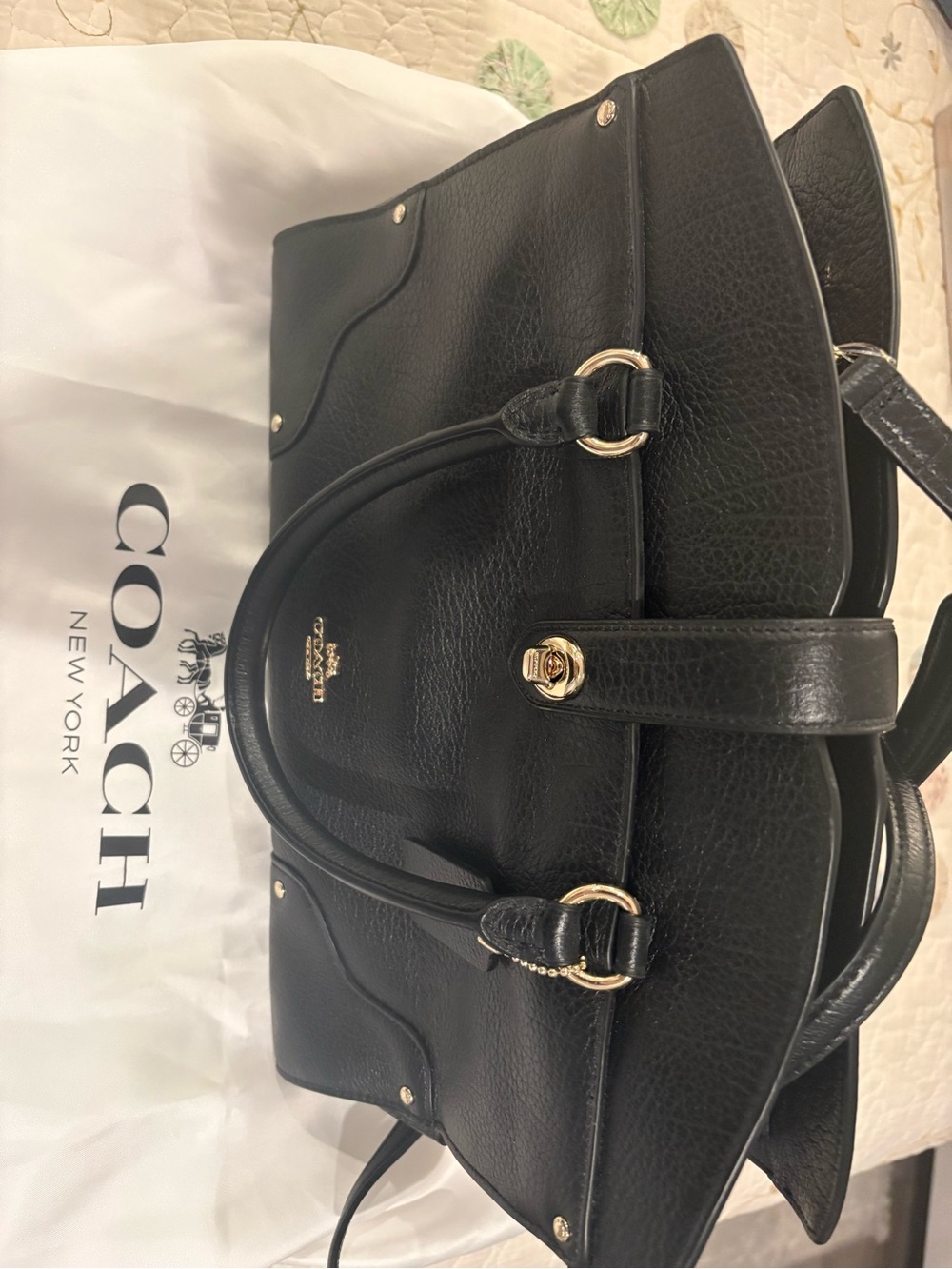 Coach Black Pebbled Leather Satchel with Gold Hardware
Nwts - Picture 2 of 10